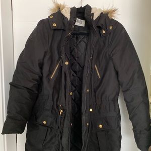 vero moda parka jacket with removable fur hood